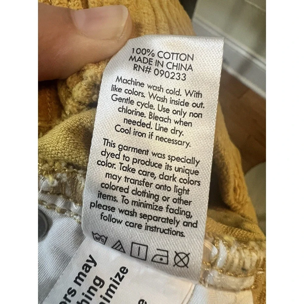 Mustard Yellow‎ Pacsun Corduroy Mid Skirt Size 28 100% Cotton